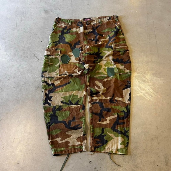 Other - Vintage 90s faded repaired woodland camo military cargo pants